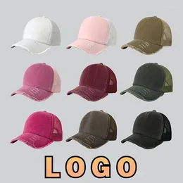 Ball Caps Custom Print Logo Washed Cotton Foam Trucker Hat Dad For Team Cap Men Women Mesh Party Activity Gorras