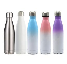 DIY Sublimation 17oz Cola Bottle with Gradient Color 500ml Stainless Steel Cola Shaped Water Bottles Double Walled Insulated Flasks