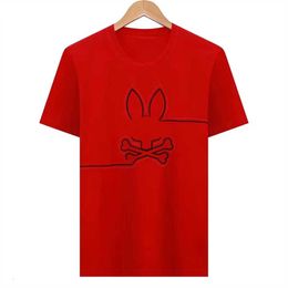 Psychological Rabbit Mens Short Sleeved t Shirts Casual Polo Shirt Animal Print High-quality Lovers Breathable Business Round Neck Psyco Bunny Jiy7