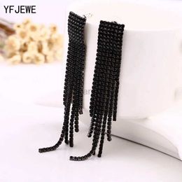 Other Black Full Rhinestone Vintage Tassel Earrings Drop Earring Quality Earrings For Women Luxury Jewelry Long Dangle Earring #E019 240419