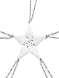 5pcs Good Family Friendship Necklace Set Fivepointed Star Puzzle Neck Pendant Fashion Creative Jewelry Accessories Pe Necklaces7692917