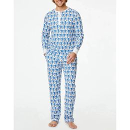 Preppy Monkey Pjs Men Women Sleepwear Spring Cartoon Pattern Round Neck Long Sleeve T Shirt Top and Trousers 2000s Loungewear 240407