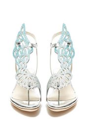 Sophia Webster Crystal Butterfly Sandals piatto Donne Flip Flops Ageli perizoma Casualità piatta Casualizza Donne Summer Tambini Dre3540933