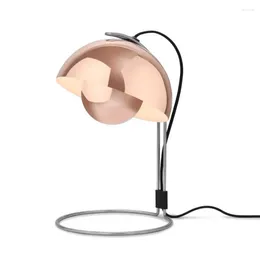 Table Lamps Nordic Modern Design Rose Gold Plating Metal Lamp For Study Bedroom Elegant Office Decorative Desk Light E27 Led Fixture