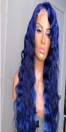 Part Dark Blue Burgundy613 Blonde Lace Front Wigs 13x4 Synthetic Glueless Preplucked Kinky Curly Wig for Black Women3535249