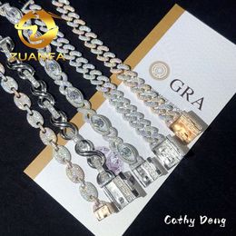 Trendy Rapper Iced Out Hip Hop Jewellery Cuban Sier Evil Eye VVS Moissanite Bracelet Men And Women