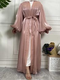 0FO9 Ethnic Clothing Modest Abaya Ramadan Dubai Robe Femme Musulmane Turkey Kaftan Islamic Clothing Muslim For Women Kimono Caftan Marocain Cardigan d240419