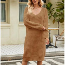 Casual Dresses Plus Size Sweater Dress Cable Knit Pullover Twist Knitwears Trend Design Women Comfy Sweaters Vestido Outfit Clothes