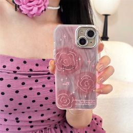 Cell Phone Cases Suitable for iPhone 15promax electroplated phone case 14pro Rose 13 Full pack 12 Women 15pro Korean H240419