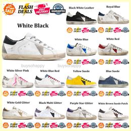 AAA+Quality Designer Shoes Golden Women Super Star Brand Men Casual New Release Luxury Shoe Italy Sneakers Sequin Classic White Do Old Dirty Casual Shoe