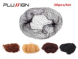 Plussign 280 PcsLot Top Nylon Net Star Dance Recital Buns Hair Extension Weaving Cap Brown Black Blonde Color5298877