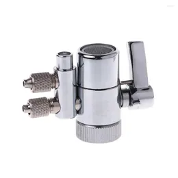 Kitchen Faucets Water Filter Faucet Dual Diverter Adapter Valve M22 To 1/4" Chrome Plated Brass Purifier Switch