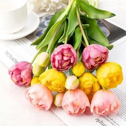 Decorative Flowers 1 Bouquet Artificial Flower Simulated No Withering PVC Vibrant Tulip Fake Decor Household Supply Home Decoration Wedding