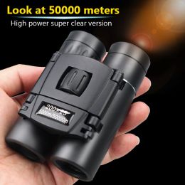 Telescopes Mini Portable Zoom HD 50000M Telescope Binoculars Powerful 200x25 Folding Long Range Low Light Night Vision Professional