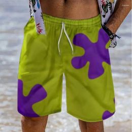 Men's Shorts 2024 Summer Loose Plus Size Sports Pants 3D Printed Cartoon Character Cute Beach Wear Adjustable Waist Selling