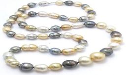 Fast Fine Pearls Jewellery gorgeous 1213 mm Natural South Sea multicolor Pearl Necklace 24inches 925 silver4843443