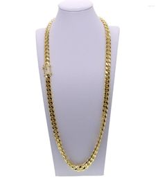 Chains 2022 Hip Hop Bling Micro Pave Cz Buckle Miami Cuban Link Chain 70cm Wide Gold Filled Cool Boy Men Necklace Curb For5569529
