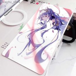 Mouse Pads Wrist Rests Large Gaming Mouse Pad Genshin Impact Mousepad Pc Game Accesorios Mousepads Computer Gamer Table Mats Natural Rubber Desk Pads Y240419