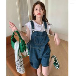 Women's Jeans Korean Fashion Spring Autumn Blue Shorts For Women Girl Overalls Jumpsuit Pants Rompers Vintage Y2k Clothing