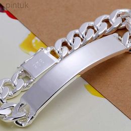 Chain Charm 925 sterling silver Bracelet design noble pretty Solid 10MM For Mens Women chain Jewelry fashion Geometric d240419