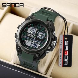 Wristwatches SANDA G Style Men Watch 50M Waterproof Sports Military Quartz For Male Electron Digital Wristwatch Reloj De Hombre