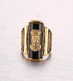 High quality Men039s Rock Punk Ring Gold Colour Large Red CZ Stone Ring Jewellery 1973 Lion Head Party Rings For Men4121229