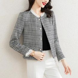 Women's Suits Fragrant Wind Suit Coat Female 2024 Spring Autumn Stand Collar Slim Fit Blazers