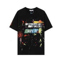 Lavines Shirt Women Men T-shirts Lavines Tshirt Fashion Graffiti Splash-ink Print Short Sleeve T-shirt Summer Lavines Teer Wash Worn Out Spacious Top Tees 9222