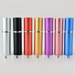 5ml Spray Perfume Bottle Bottle Metal Case Mini Perfumes Sub-atingimento Compact Atomizer Scent Travel Garrafas cosméticas recarregáveis