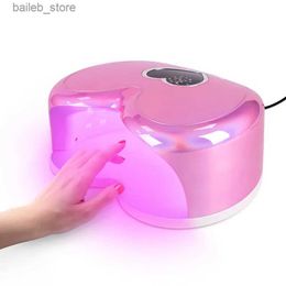 Nail Dryers Cute Heart shaped Quick Drying Ergonomic Foot Therapy Machine with a Weight of 96W Mixed Pro Curing UV LED Nail Light Y240419