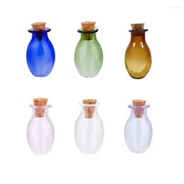 Bottles 6Pcs Mini Glass With Cork Stoppers Transparent Wishing Bottle Gifts Colour Lucky Drifting Empty Tiny Jars Decoration