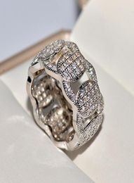 Cluster Rings 18K White Gold Jewelry Ring Women Origin Natural Moissanite Gemstone Pave Setting Engagement Box Men1177355