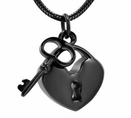 LKJ11532 Key Lock Design Hold You in M Hear Memorial Urn Necklace Stainless Steel Cremation Urn Funeral Casket Blank Engravable2899924