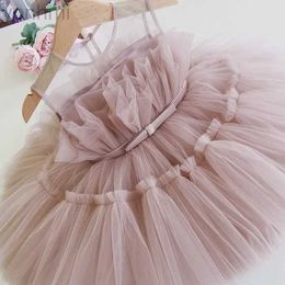 Girl's Dresses Baby Girls Tutu Fluffy Dress Wedding Bridesmaid Evening Dresses Toddler Kids Princess Birthday Party Tulle Dress Infant Outfits d240419