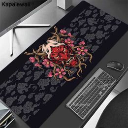 Mouse Pads Wrist Rests Oni Large Gaming Mouse Pad Japanese Warrior Table Desk Mat Big Mousepad Gamer XXXL 120x50cm Carpet Keyboard Mouse Mats Company Y240419