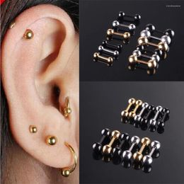 Stud Earrings Trendy Simple Stainless Steel Bead For Women Man 3/4/5 Mm Beads Ear Accessory Jewelry Unisex Bijoux