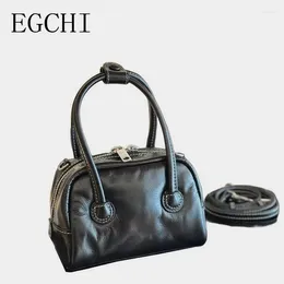 Shoulder Bags EGCHI Korean Niche Designer For Women Casual All-match Leather Crossbody Handbags Female 2024 Commuter Purses