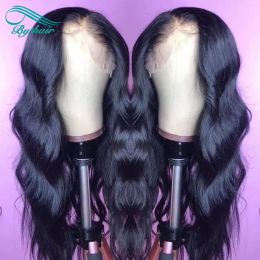 Wigs Bythair Human Hair Lace Wig Natural Wave Preplucked Hairline Lace Front Wig Brazilian Virgin Hair 150% Density Full Lace Wig Blea