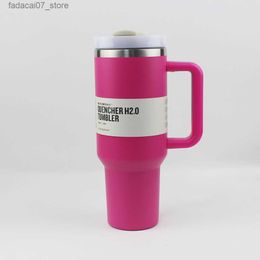 Mugs 40oz Tumblers Cup With Handle Insulated Stainless Steel Tumbler Lids Straw Car Travel Mugs Coffee Tumbler Termos 40 oz Cups ready to ship Water BottlesQ240419