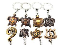 4pcs Cool Hawaiian Surf Sea turtles Keyrings Imitation Yak Bone cute tortoise Keychains Car Key Rings for men women039s Gifts K8514951