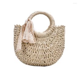 Shoulder Bags Summer Straw Bag 2024 Designer Beach Woven Fashion Korean Style