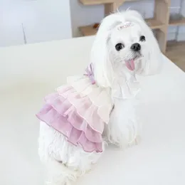 Dog Apparel Pet Colorful Princess Pleated Skirt Gradient Cake Cute Sling Dress Fashion Clothing Designer Clothes