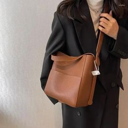 Drawstring Bucket Shoulder Side Bags For Women 2024 Female Designers Trend Small Leather Crossbody Bag Purses And Handbags