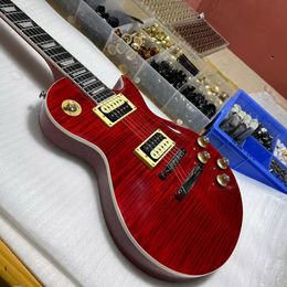 Chinese electric guitar, rosewood fretboard, mahogany body, tiger maple top,red color, 6 strings guitar right