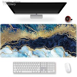 Mouse Pads Wrist Rests Mouse Pad Gaming Golden Blue Aesthetics Marble XL Home Computer HD Mousepad XXL Playmat Non-Slip Desktop Mouse Pad Y240419