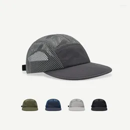 Ball Caps Japanese Retro Tooling Five-panel Baseball For Men And Women In Summer Thin Mesh Breathable Sports Sunscreen Camping Hats