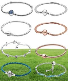 S925 Sterling Sliver Color Moments Star Wave Bracelet Rose Gold Chain for Women Fit Original Charms2643480