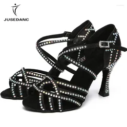 Dance Shoes JuseDanc Women Latin Black Jazz Wedding Dancing Special Design On Back