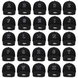 Ball Caps Letters A-Z Embroidery black White Baseball Cap High Quality Soft Cotton Fashion Men Women Sport Visors Adjustable Snapback Caps