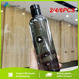 Water Bottles 2/4/6PCS Transparent With Time Scale Bottle Creative Large Capacity Leakproof Drop-Resistant Plastic Drink Cup For Climb